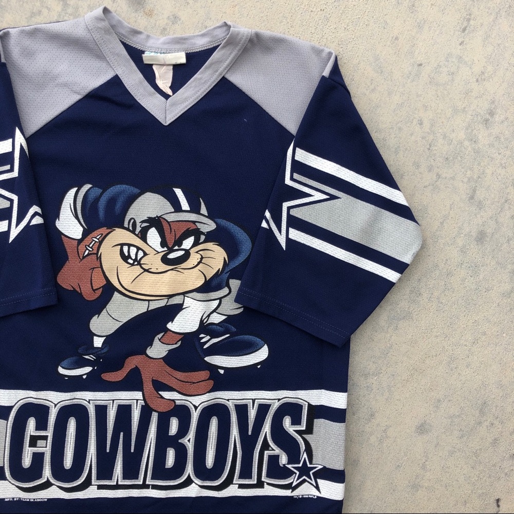 Vintage Kids Looney Tunes Taz Dallas Cowboy Jersey